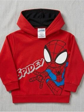 Marvel Spider-Man Hoodie Boys Size 6 Red Pullover Hooded Sweatshirt